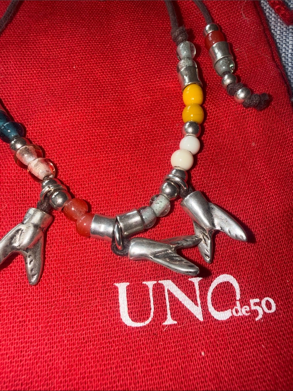 UNO de 50 Multicolor Beaded Necklace with Silver Charms - Picture 3 of 6